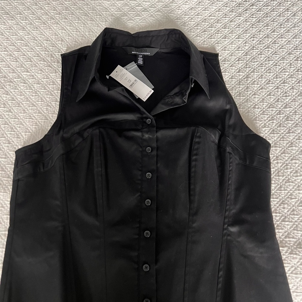 WHBM Petite sleeveless poplin corset shirt- size 12P - Picture 6 of 6